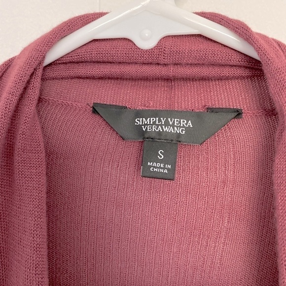 𝅺SIMPLY VERA WANG plum/ maroon open high low cardigan sweater - Picture 3 of 4
